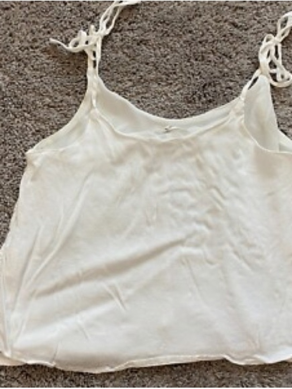 June and Hudson Cream Tie-Strap Cami Tank Top - Women size medium boho cropped